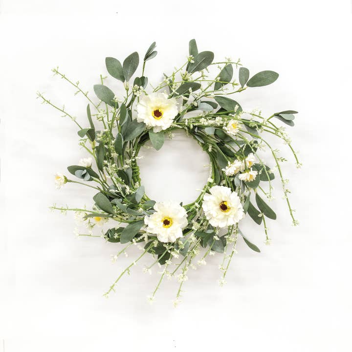 Anneau de bougie en fleurs crème et dentelle - 11,5 cm pour la vente par Saybrook Lane