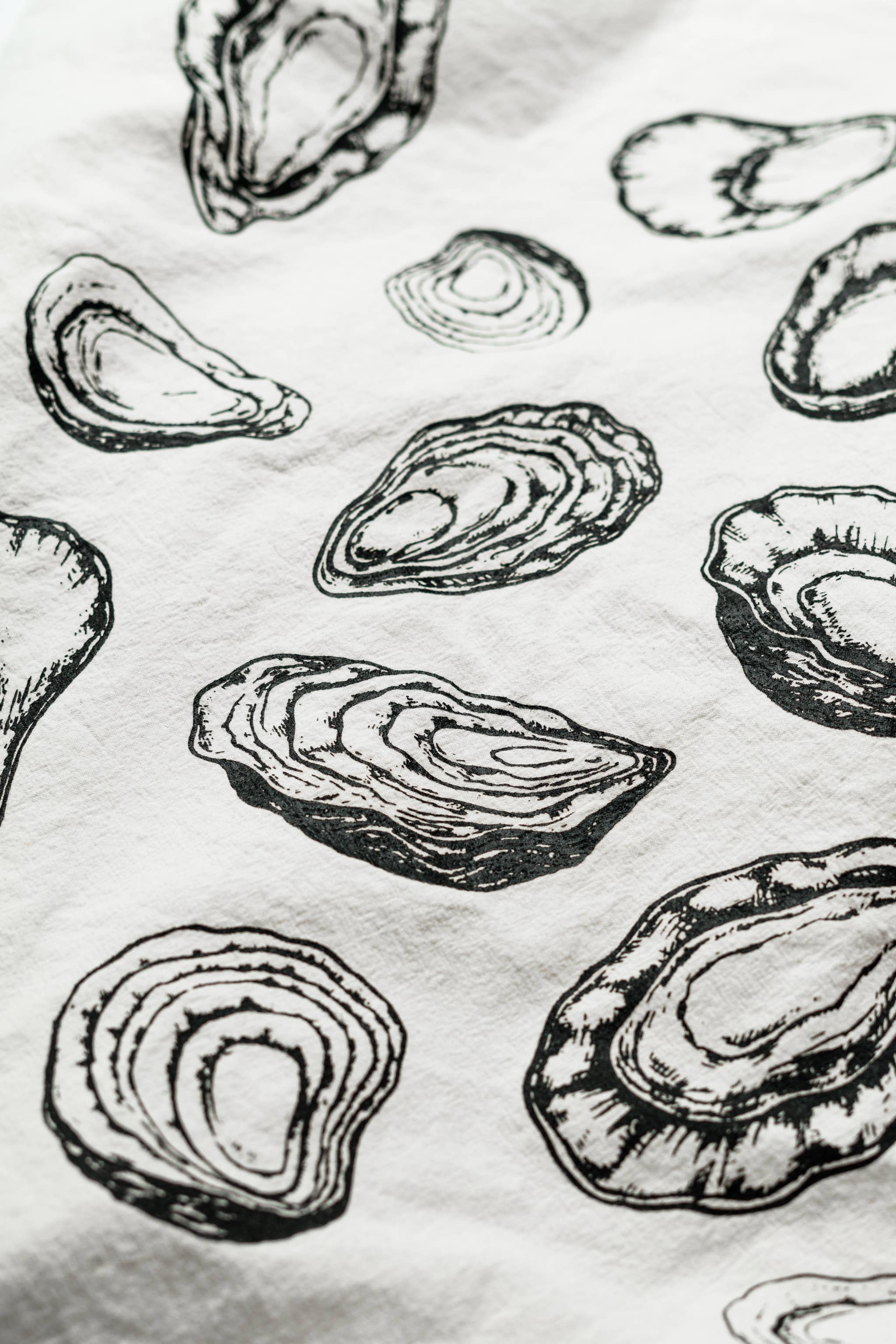 Our Wild Puget Sound – wholesale Tea towel – Oyster Printed 100% Cotton Kitchen Tea Towel6