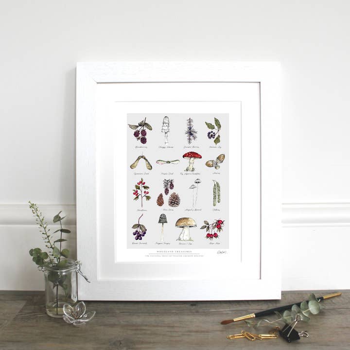 Woodland Treasures 10 x 12" Fine Art Print for wholesale by Toasted Crumpet
