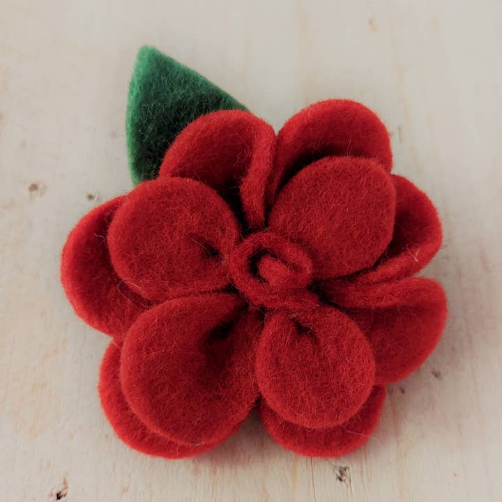 Cool Trade Winds - Wholesale Brooch - Felt Rose Brooch - Ethically Handmade in Nepal0