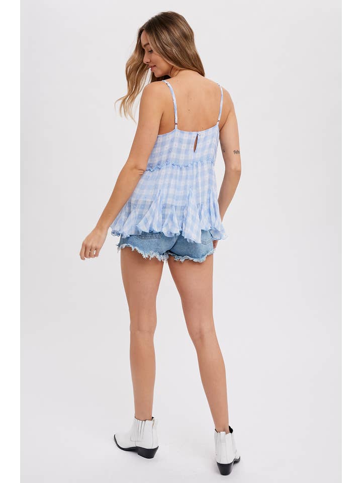 Bluivy - Venta al por mayor Camisola - Mujer - CAMISOLA BAJO FRUNCIDO DE GASA A CUADROS20