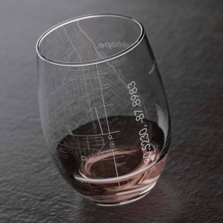 Well Told - Wholesale Wine Glass - Fairhope AL Map Stemless Wine Glass