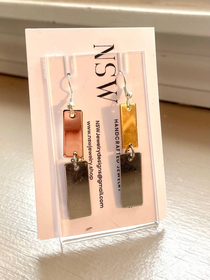 Gold and Silver Dangle Earrings for wholesale by NSW Jewelry Designs