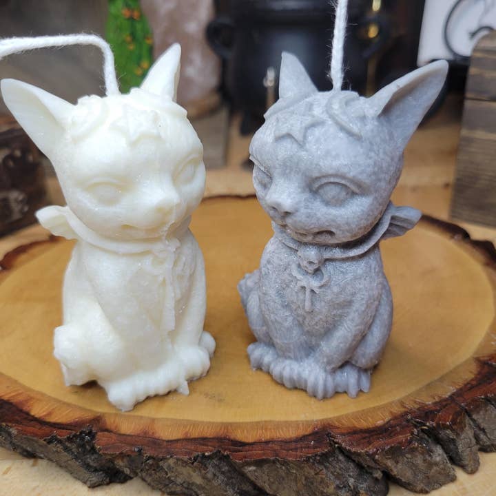 My Magic Place Shop - Wholesale Novelty Candle - Cat with Wings Vampire Cat Witchy Cat, Altar Decoration Halloween Candle Pillar Candle1