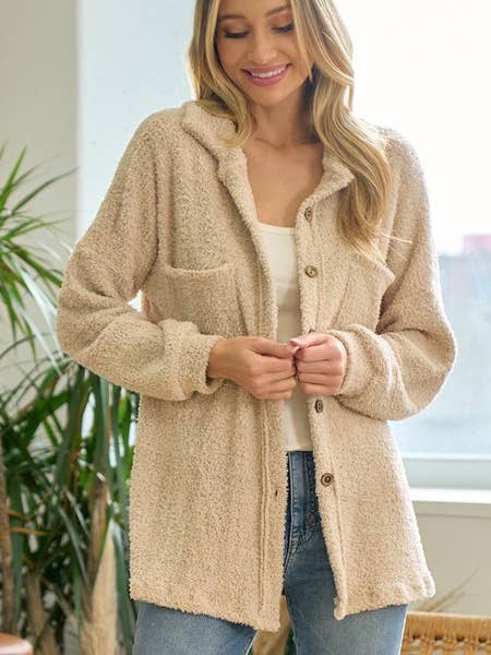 lovely melody - Wholesale Shirtjack/Shacket - Dames - LMT3139PL-PLUS TEDDYBEER HAAI1