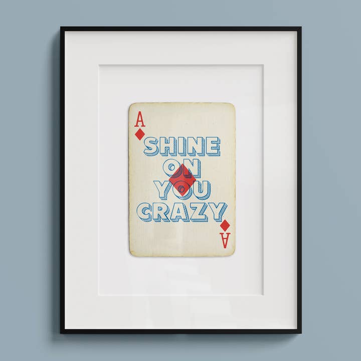 Crazy Diamond A4 Playing Card Print for wholesale by Hands & Hearts