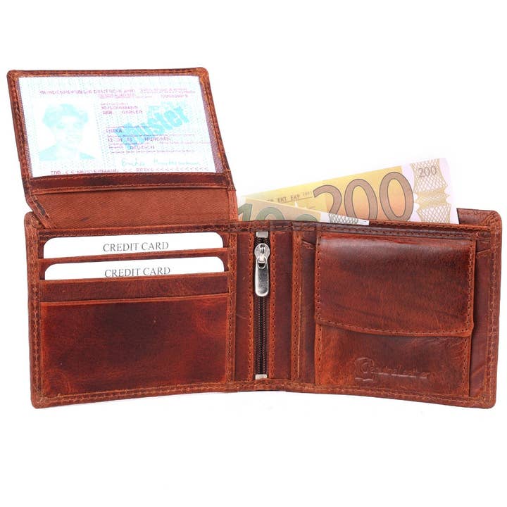 SPORTGIFTZ – wholesale Wallet – Unisex – SPORTGIFTZ - Buffalo Leather Rugby Wallet | RFID Protection | 7 Card Slots | Coin Pouch & ID Holder | Rugby Fan Accessory | Multicoloured, 10cm x 8cm, Leather13