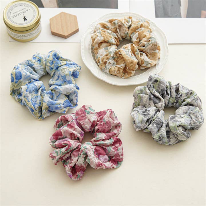 GIFTY - Oil Painting Floral Gradient Scrunchie for wholesale by WEST AUSSIE SUPPLIES