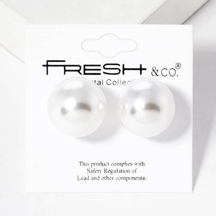 Wild Honey - Wholesale Stud/Post Earrings - 18Mm Pearl Post Stud Earrings3