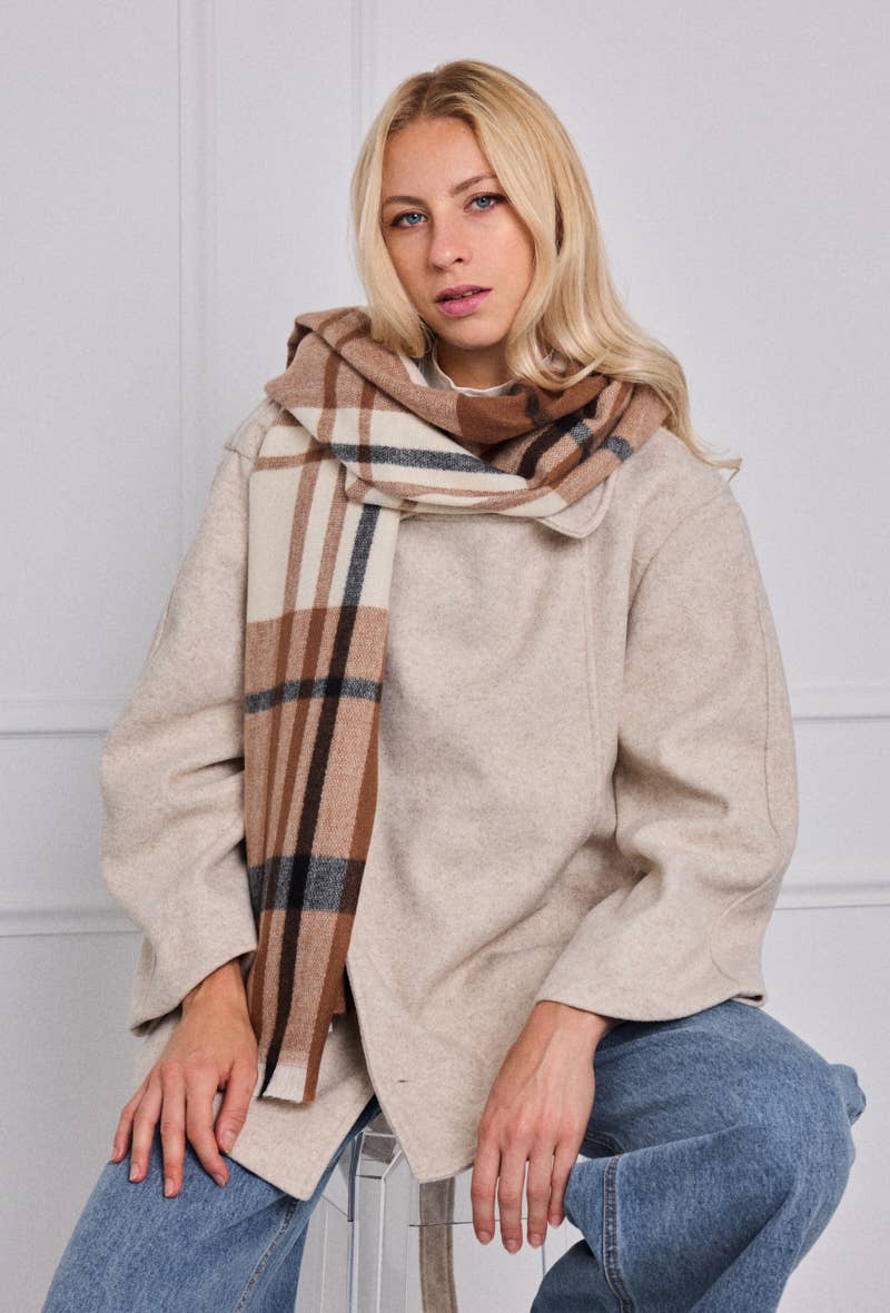 BYREN | ÉLINE L'ATELIER - Venta al por mayor Bufanda - Mujer - Bufanda a cuadros FL210DF5