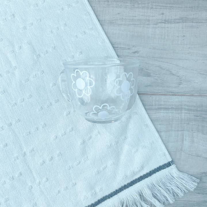 Tazza in vetro trasparente - Flower per la vendita all'ingrosso da parte di Soy Senorita