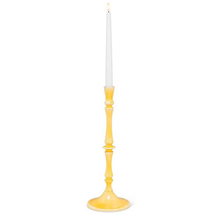 Turned Taper Holder-Yellow-13"H for wholesale by Abbott