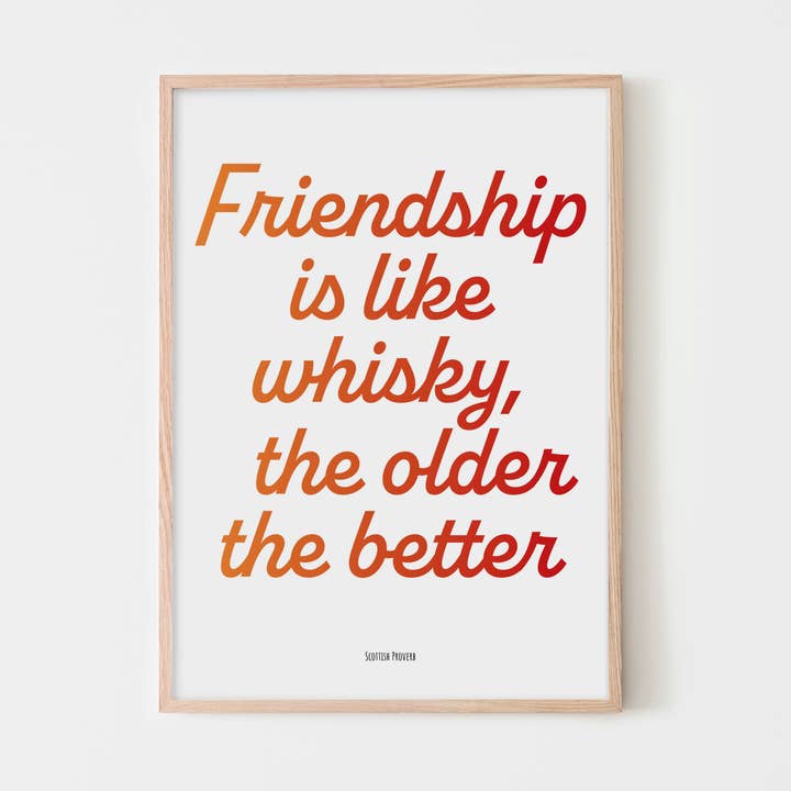 'Whisky & Friendship' Scottish Print for wholesale by Designed by Islay