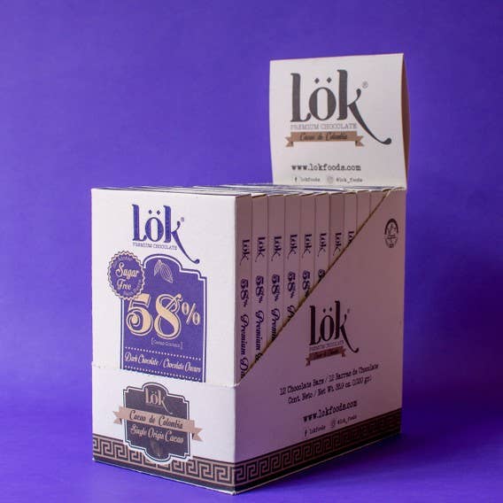 Lök Foods UE - Wholesale Chocolate Bar - Lök 58% Sugar Free Chocolate Bar1