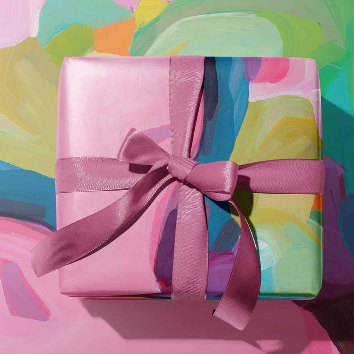 Art gift wrap | Flat wrapping paper | Pink gift wrap for wholesale by Susannah Bleasby Art