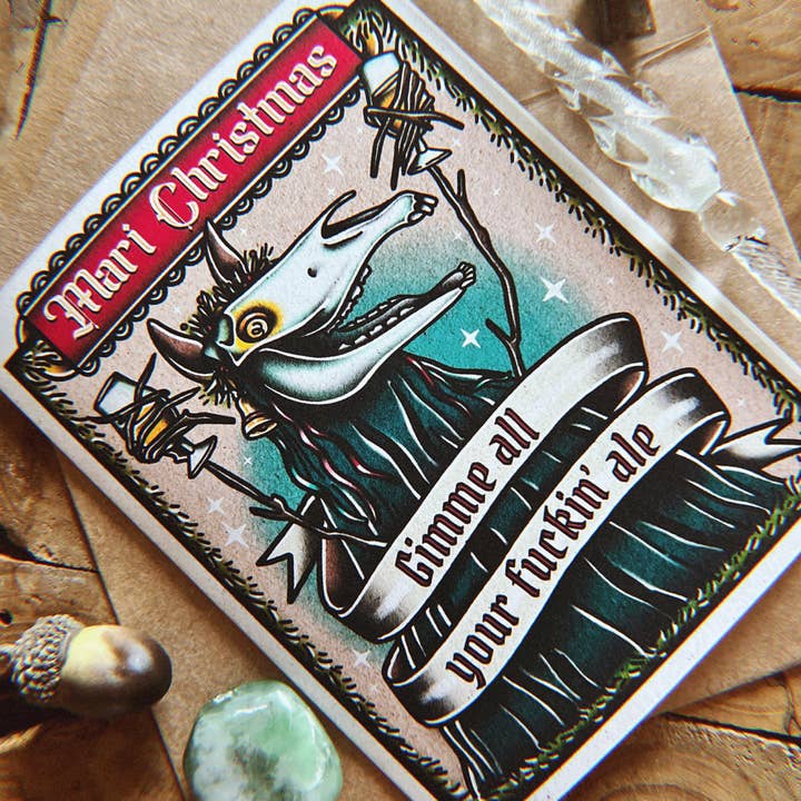 Chaos Magic Studio - Wholesale Christmas Card - Christmas Cryptids A2 Folded Greeting Card