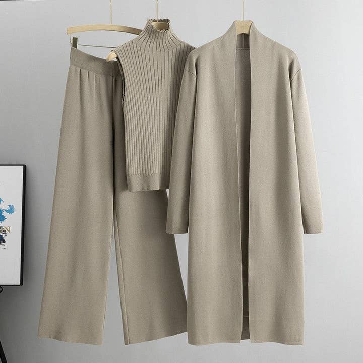 UZ Wholesale Store - Wholesale Top & Pant Set (NOT Loungewear) - Women's - Knitted Vest, Cardigan, And Pants Set