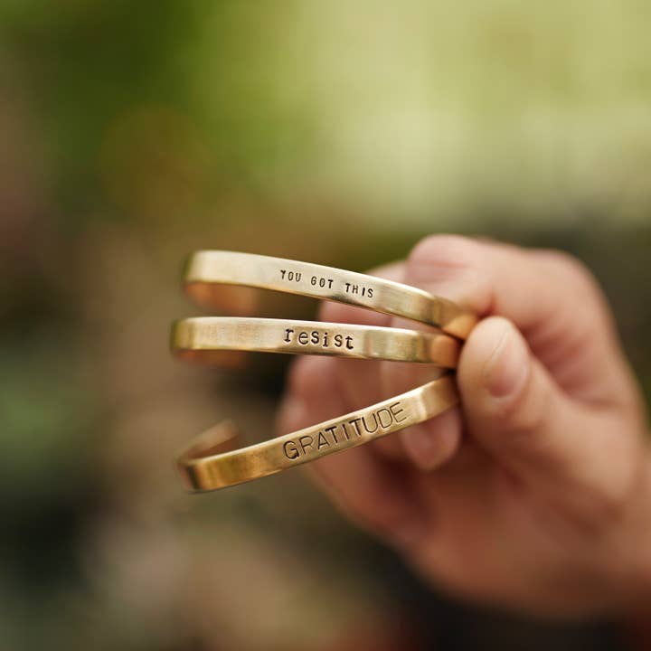 Bella Vita Jewelry - Wholesale Cuff Bracelet - Hand Stamped Mantra Cuff Bracelet | Copper Cuff