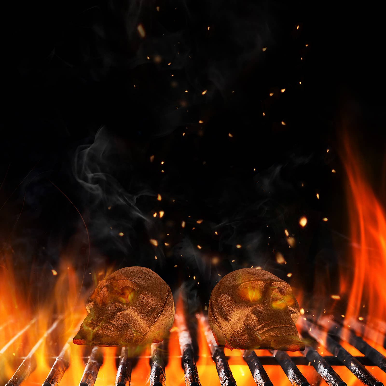 The Wine Savant /  Khen Glassware - Wholesale Fire Pit - Metal Fireproof Fire Pit Skulls | Set of 8 | Halloween, Fall5