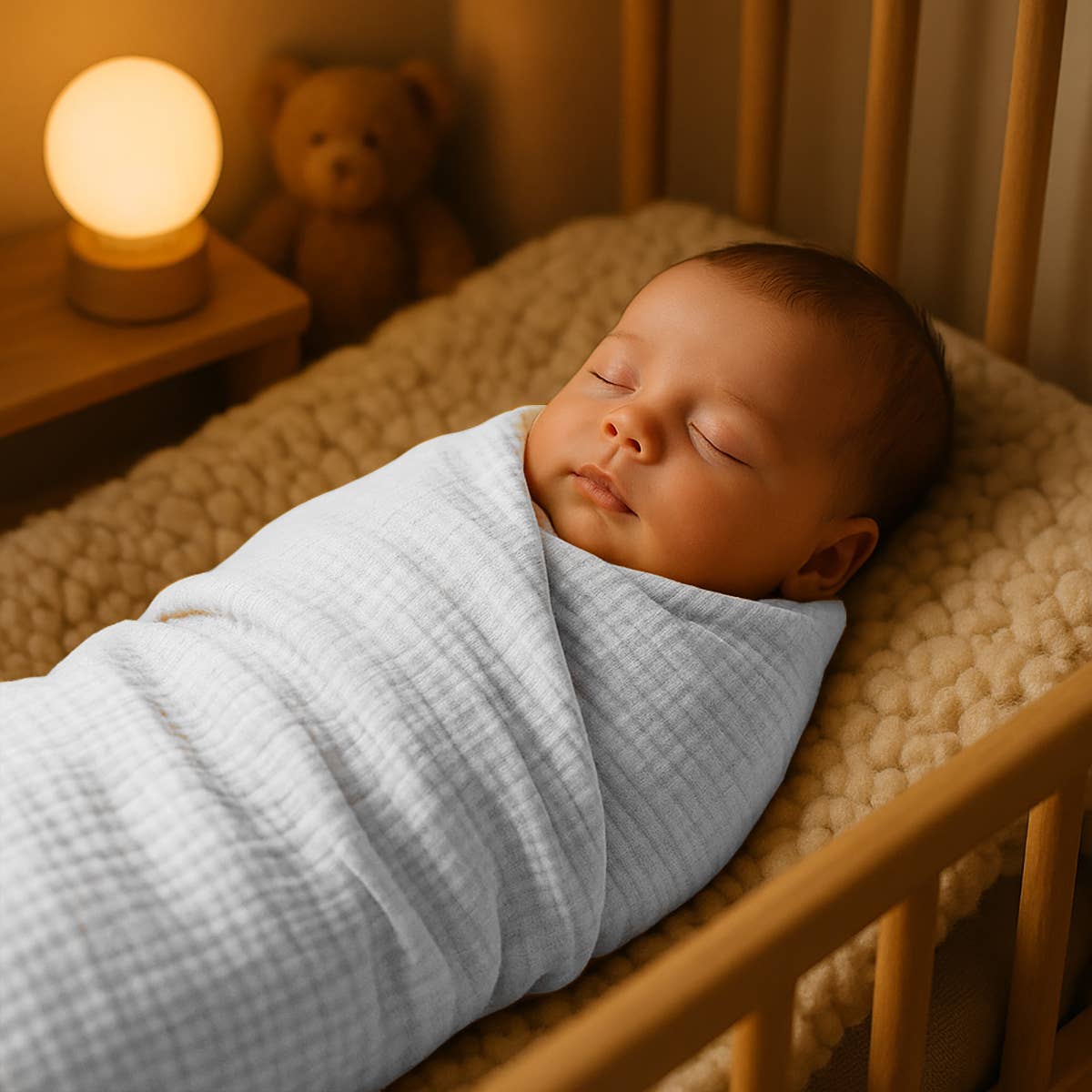 PAPATE – Großhandel Pucktuch – Baby – Maxi Mulltücher aus Bio-Baumwolle - Weiß4