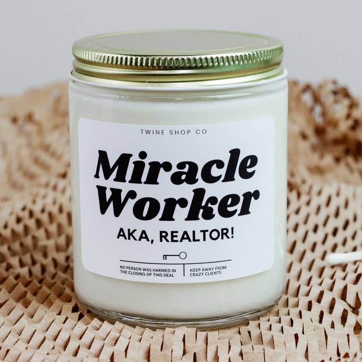 The Miracle Worker, AKA Realtor Soy Candle Gift for wholesale by Twine Shop Co