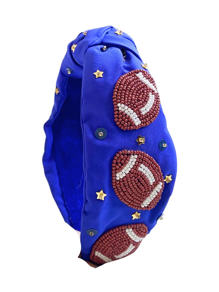 Football Game Day Pannband - Blå & Vit för wholesale av Valois Designs