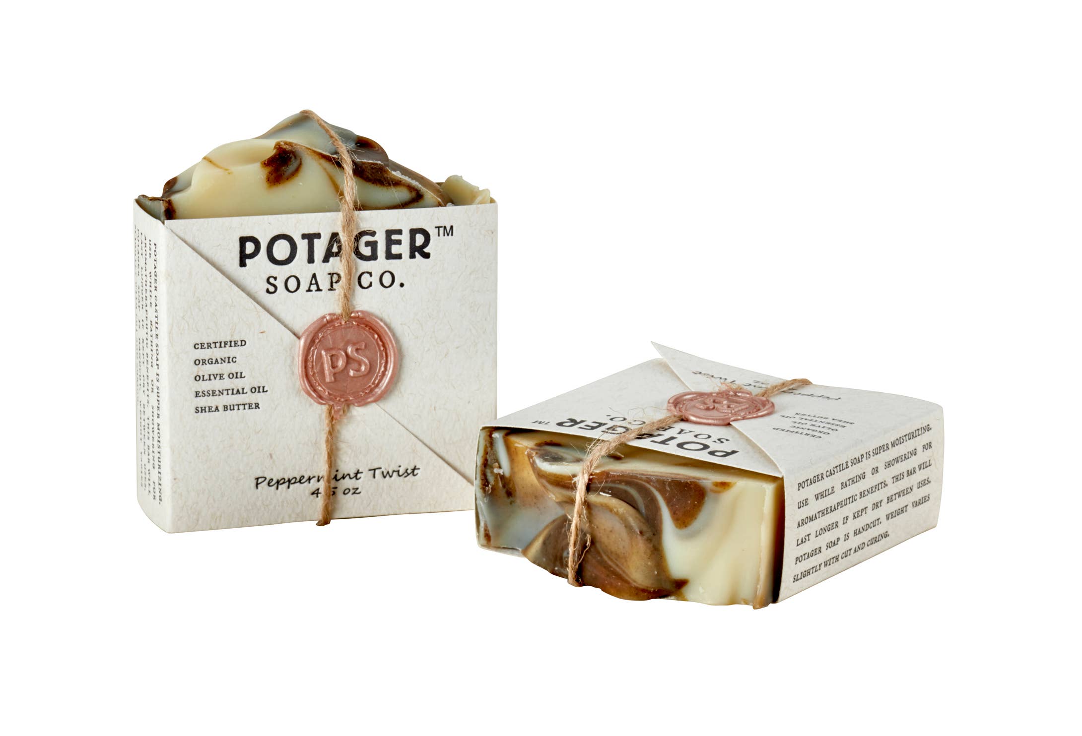 Potager Soap Company – wholesale Bar Soap – Peppermint Twist | Wrapped – Spa-Fresh & Giftable3