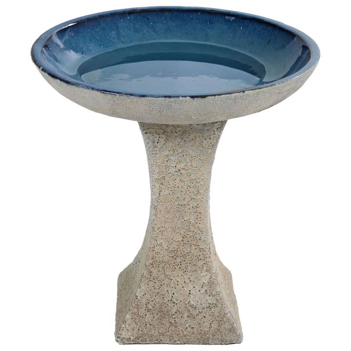 Sunnydaze Decor - Wholesale Bird Bath - Nantes Lava Finish Bird Bath - White Ceramic - 16" H