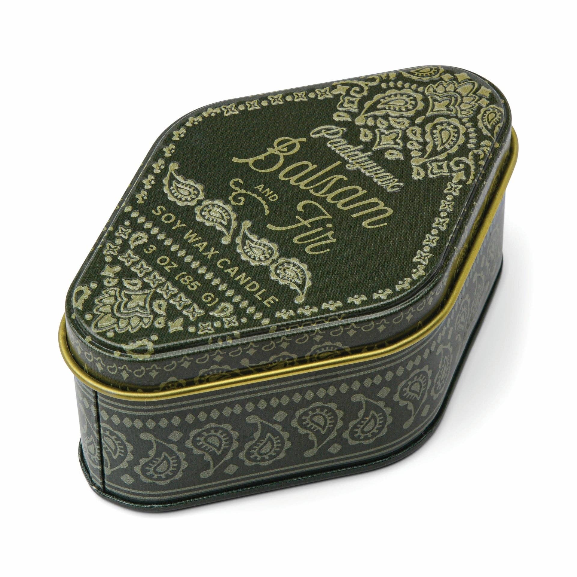 Designworks Collective – wholesale Travel candles – Paddywax Station Printed Tin - Balsam & Fir