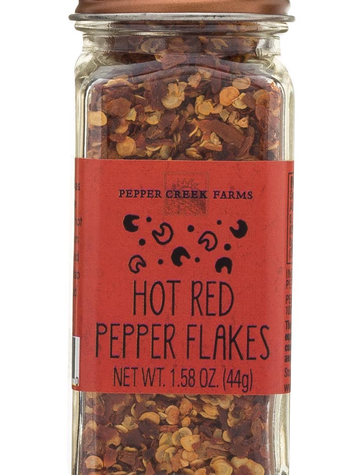 Hot Red Pepper Flakes 1.6 Oz. for wholesale by Pepper Creek Farms