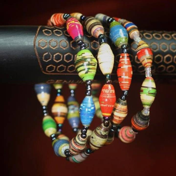 Single Paper Bead Bracelet for wholesale by Project Lydia