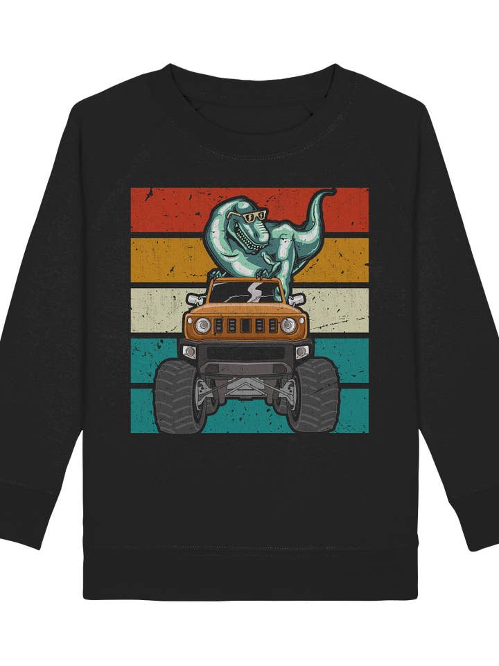 T-Rex Dinosaurier Monstertruck Kinder Sweatshirt für den Großhandel von Tigerlino®
