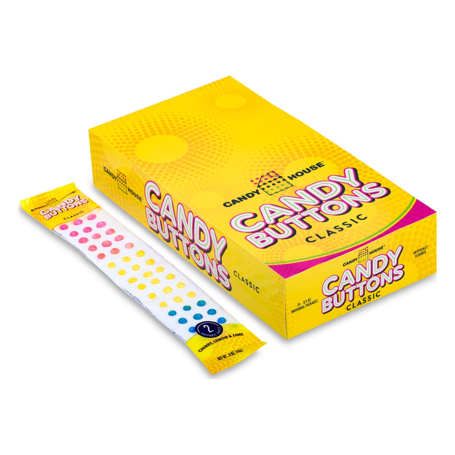 Doscher's Candy - Wholesale Hard Candy - Classic Candy House® Candy Buttons : 24-Count Box1