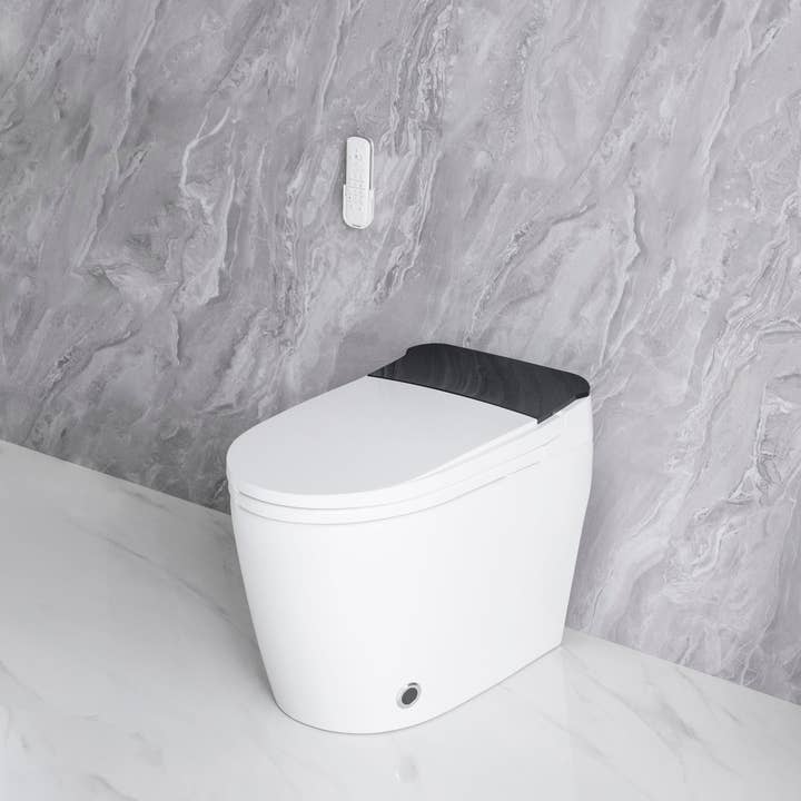 39F Inc. - Wholesale Toilet Paper Holder - White Elongated Smart Toilet with Heated Bidet Seat 13