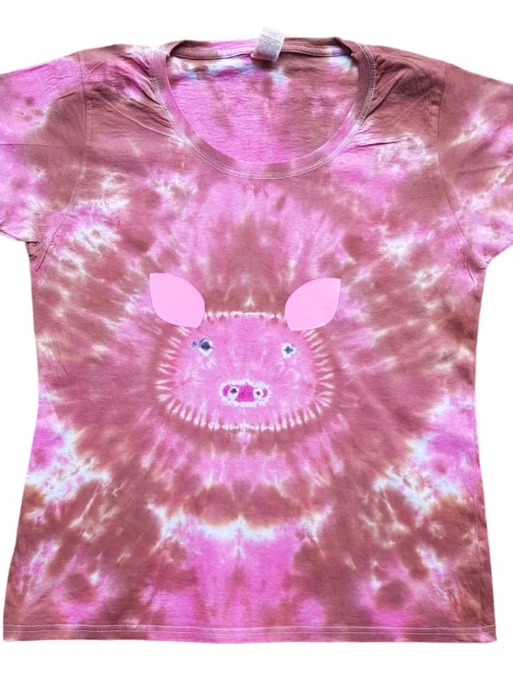Maglietta Tie Dye con Faccia di Maialino Adorabile - T-shirt Animale Unica per la vendita all'ingrosso da parte di VeEco Gifts