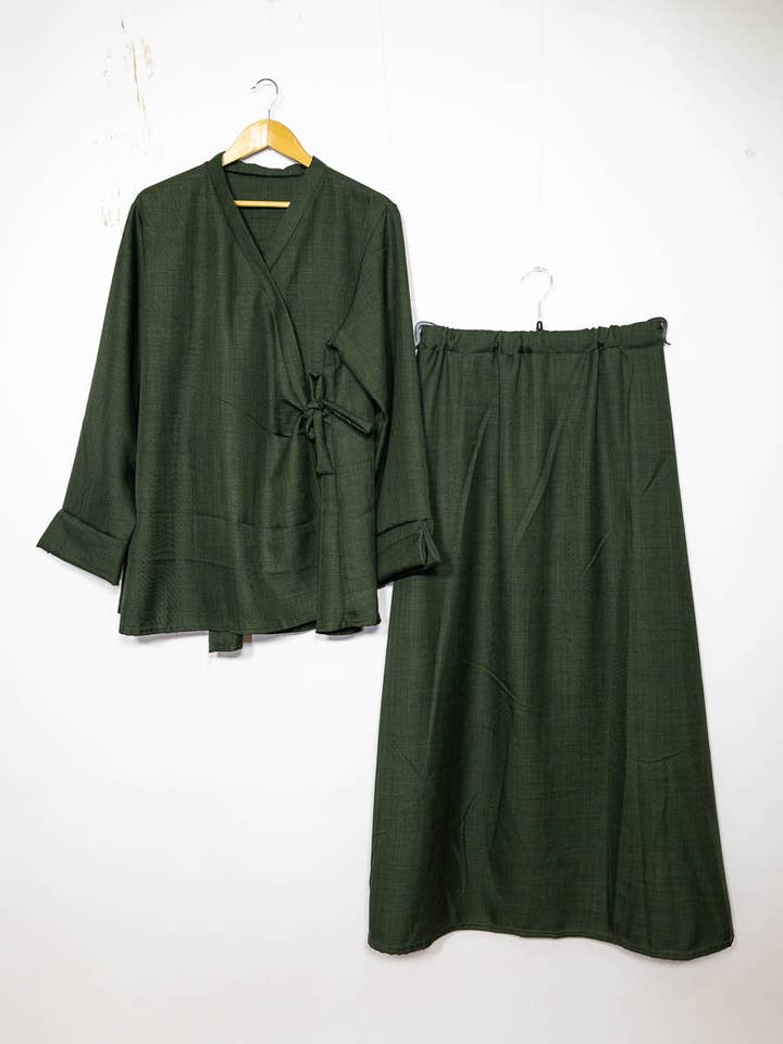 IDEAL OUTFIT - Wholesale Top & Pant Set (NOT Loungewear) - Women's - Crossed top abaya set ref:2385 xlm JU5