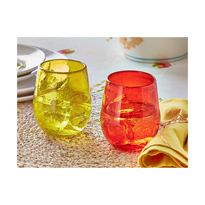 tag - Wholesale Wine Glass - Bubble Glass Stemless Wine - Yellow