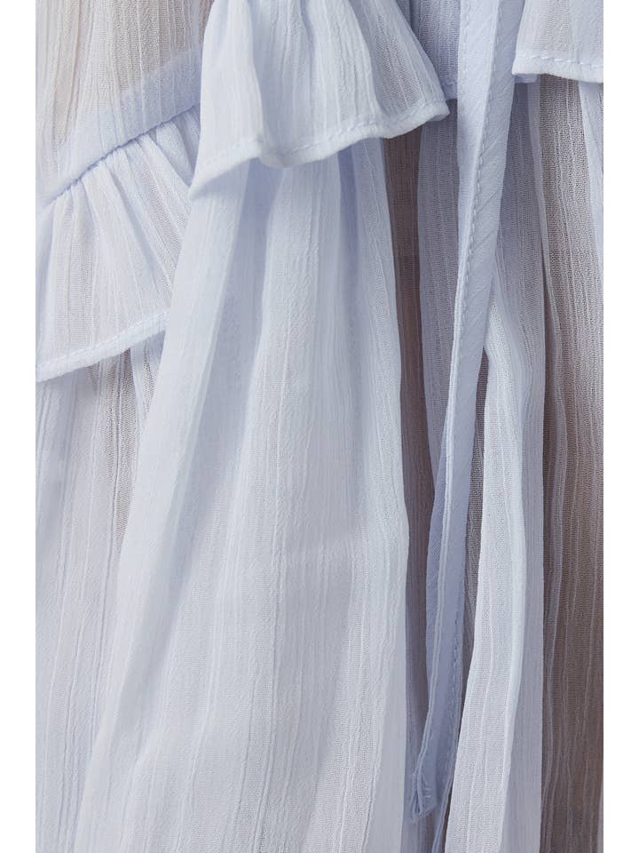 LE LIS - Vente Chemisier – femme - CHEMISIER À ENCOLURE DÉGAGÉE ET VOLANTÉ6