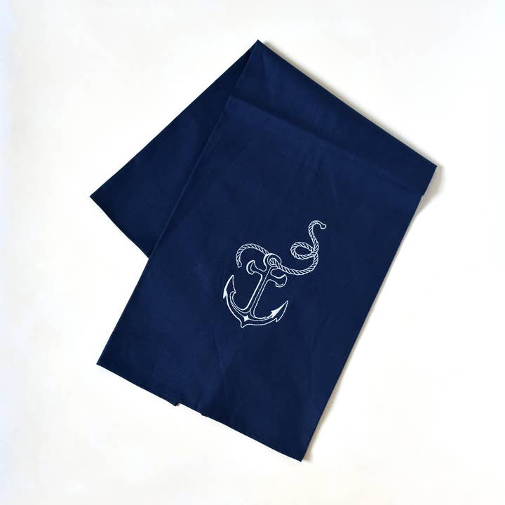 Towel - Nautical Beach Anchor on Navy for wholesale by Vibrantly Blue