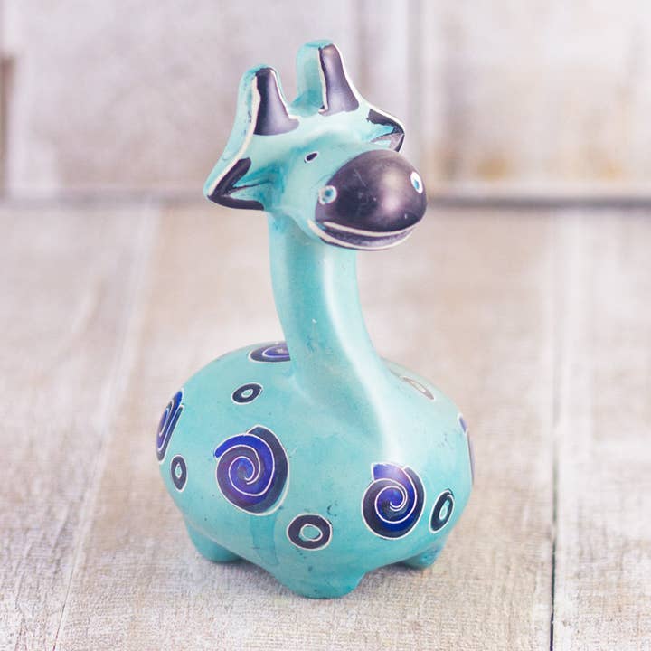 Soapstone Giraffe Robin s Egg Blue for wholesale by Mr. Ellie Pooh