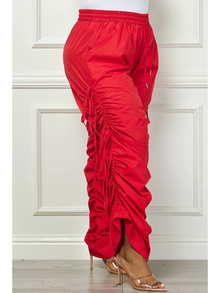 Namatt Design - Wholesale Pants - Women's - Plus Knee Slits Drawstring Side Pants