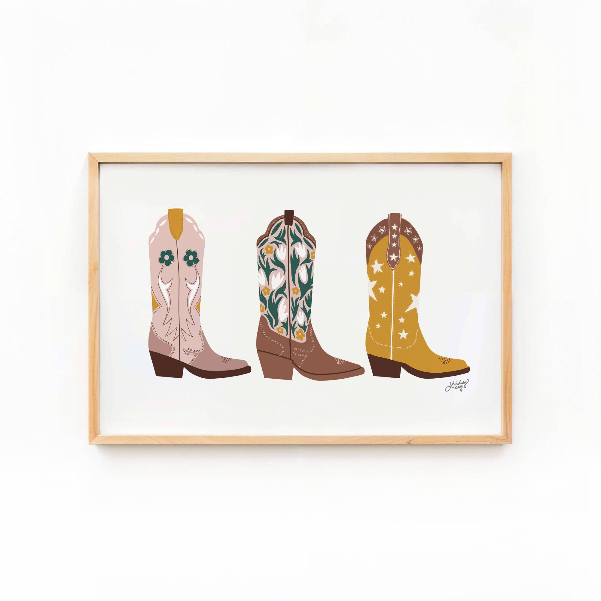 Lindsey Kay Collective - Wholesale Art Print - Cowgirl Boots Illustration - Art Print5