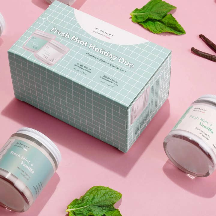 Midnight Paloma | Frisk Mynte & Vanilje Ferie Duo for engroshandel hos Abundance Naturally Ltd.