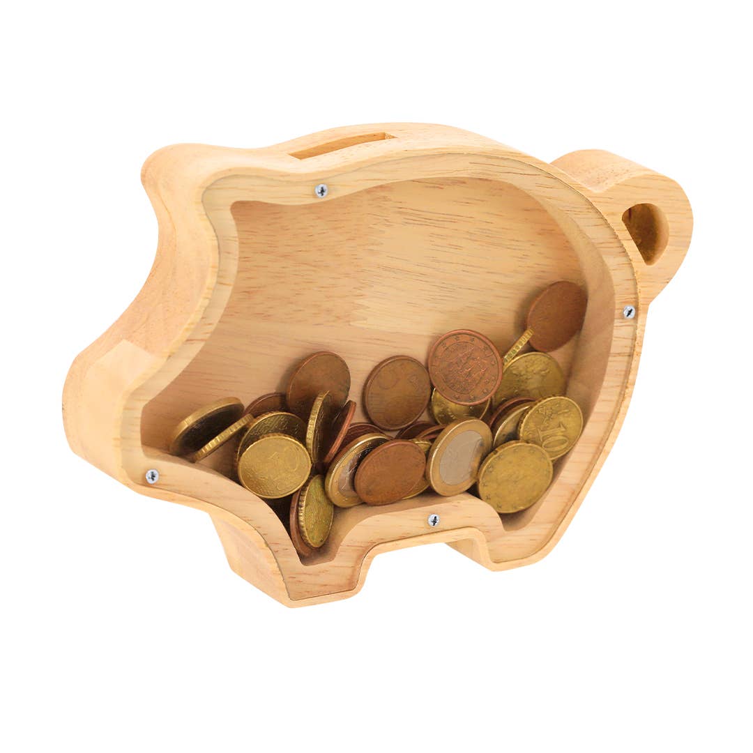 Fustik - Vente Tirelires - Tirelire en bois en forme de cochon0