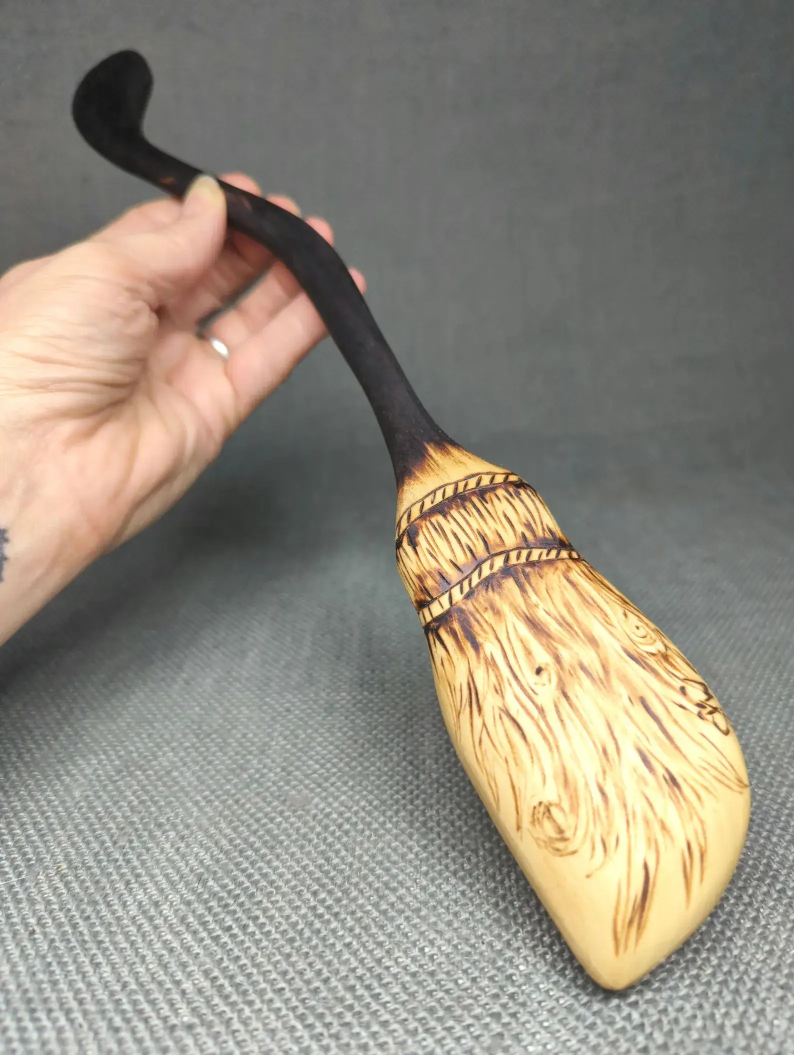 Chaos Woods - Wholesale Kitchen Spoon - Witch Broom Spoon - Hand carved Poplar wood for cooking8