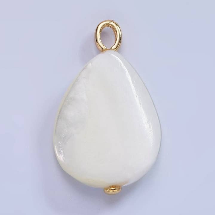 14K Gold Filled 25mm Shell Pearl Gemstone Teardrop Pendant | P1682 and other Purchase wholesale teardrop gemstone necklace. Free returns & net 60 terms on Faire trending on Faire.