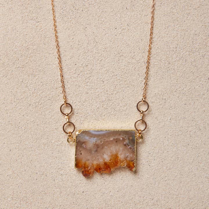 Talia // Citrine Slice Necklace for wholesale by TISH jewelry