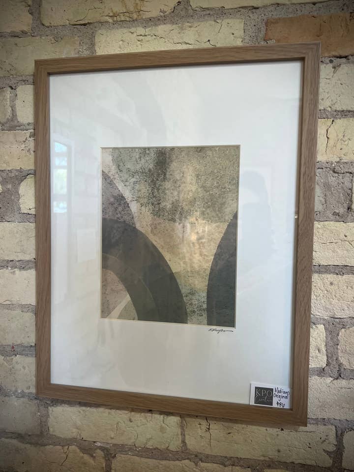 "Haven's Match" - Original abstract framed painting on canvas by Kristy Kurjan for wholesale by KPO Creative LLC