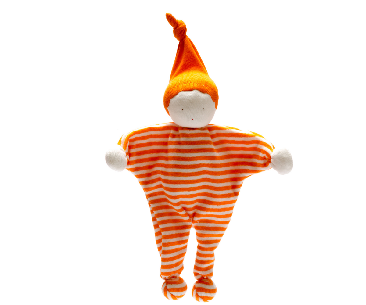 Best Years Ltd – wholesale Clutching toy – Baby – Baby Comforter / Sleeping Lovey Organic Cotton Bright Orange2