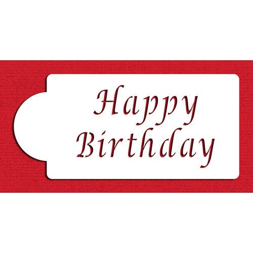 Happy Birthday Cake Stencil for wholesale by Designer Stencils